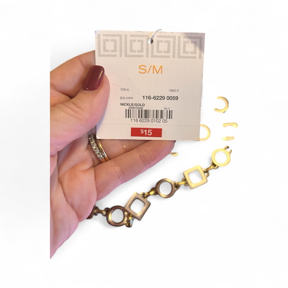 Liz Claiborne Geometric Silver and Gold Belt - Picture 4 of 4